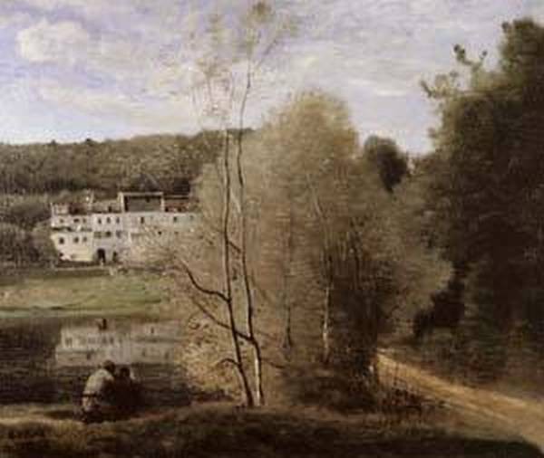 The Pond and the Cabassud Houses at Ville dAvray 1855 1860